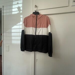 Colorblock Jacket in Pink, White, and Black